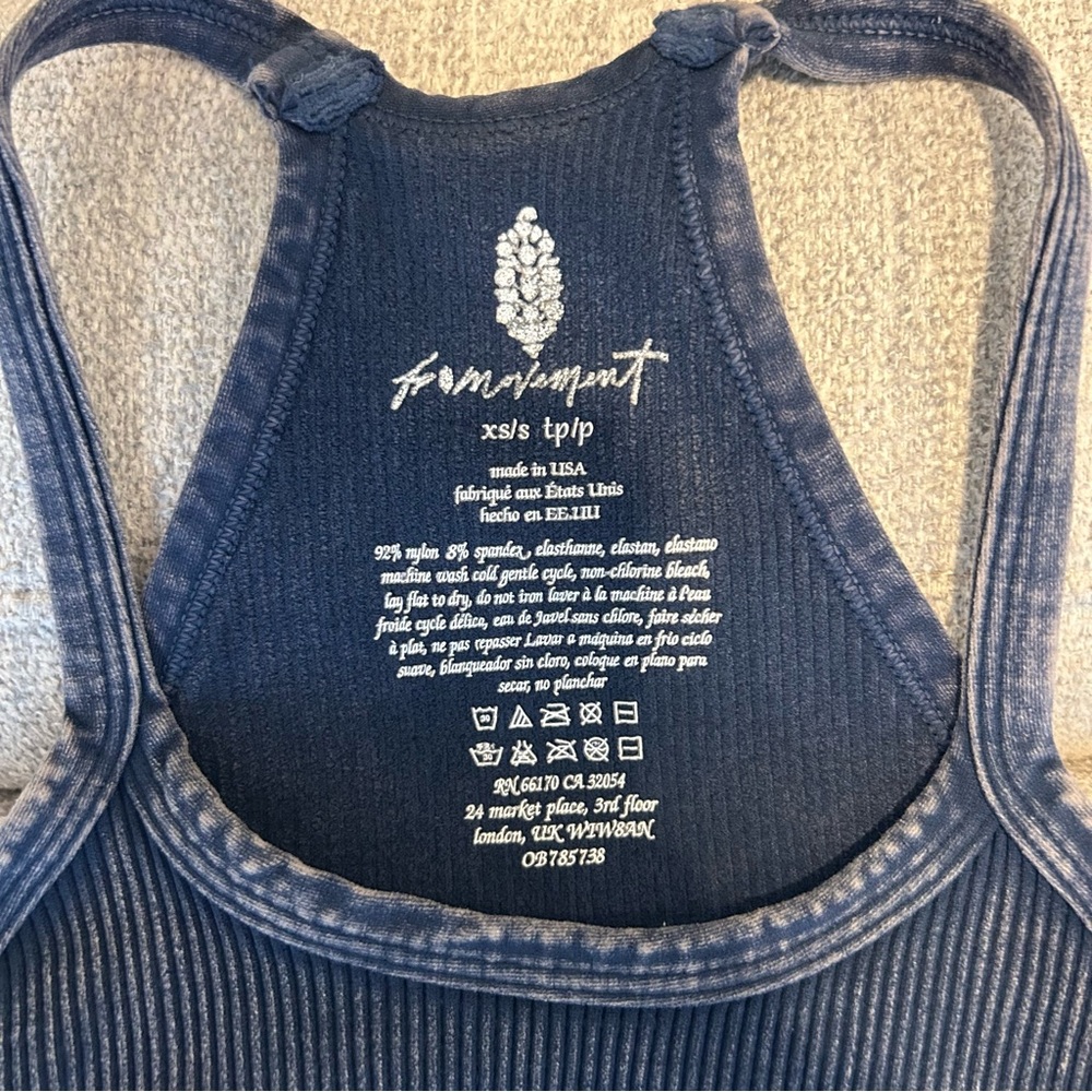 Free People Movement Happiness Runs Crop Tank Navy Blue Size XS/S - Picture 6 of 6